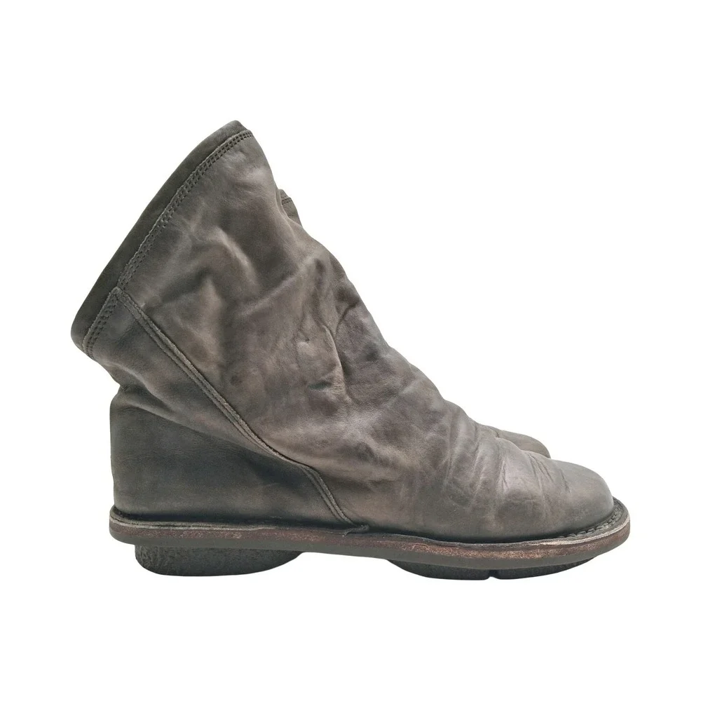 Trippen Boots Womens Size 9 Brown Leather Wedge Ankle Pull On Casual Booties